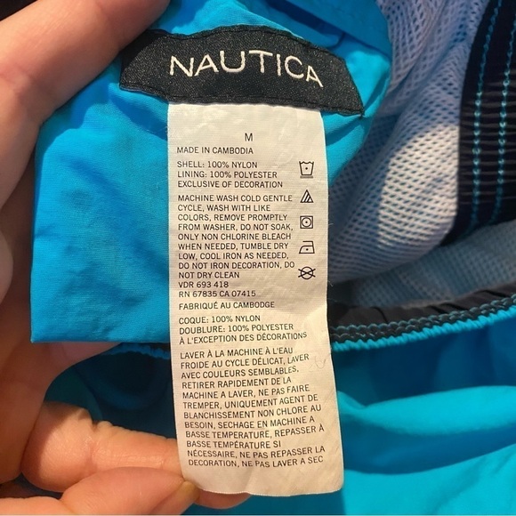 NAUTICA Men Color Block Swim Trunk Shorts Size Medium - Picture 6 of 7